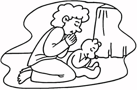 Girl Praying  Coloring Page